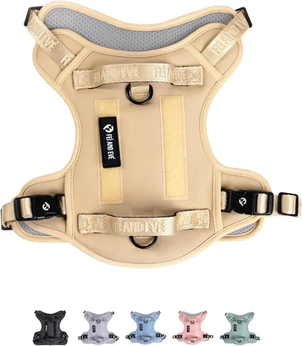 Miniatura 9 de Fei & Eve Classic - Arnés para perro 2026, hebillas de liberación rápida, control sin tirones de 3 puntos, nailon 900D resistente, asas de seguridad