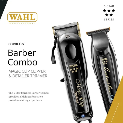 Miniatura 2 de Wahl Professional Combo de barbero inalámbrico, clip mágico y detallador de li, batería de iones de litio, tiempo de funcionamiento de 100 minutos