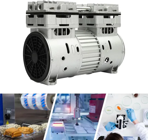 Miniatura 4 de DNYSYSJ Motor de compresor de aire sin aceite, cabezal de compresor de aire, cabeza de bomba de aire pequeña, motor de encimera, bomba de aire