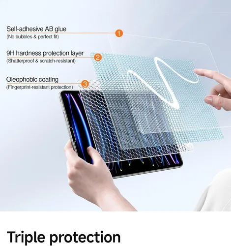 Miniatura 6 de SMARTDEVIL Protector de pantalla para iPad Air 5ª/4ª de 10.9 pulgadas (2022/2020), iPad Pro de 11 pulgadas (2022/2021/2020/2018) con marco de fácil