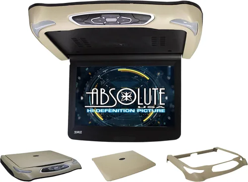 Miniatura 3 de Absolute DFL14HD - Monitor de reproductor de DVD para montaje en techo de automóvil, pantalla superior abatible de 14 pulgadas, entrada de tarjeta