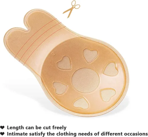 Miniatura 4 de 2 pares de sujetador adhesivo invisible de silicona reutilizable sin tirantes sujetador de la cinta de elevación del pecho pasties pegajoso push up