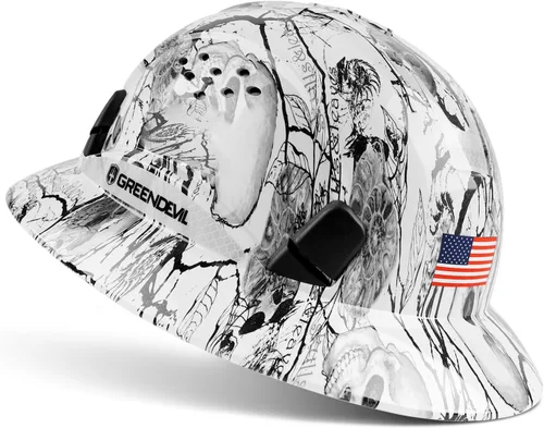 Miniatura 7 de GREEN DEVIL Casco de seguridad de construcción ventilado de ala completa, casco de seguridad aprobado por la OSHA Cascos De Construccion ABS