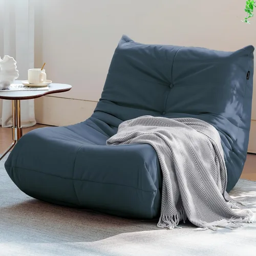 Miniatura 18 de Silla Puf, Silla Puf Loveseat junto a la Chimenea Sofá Puf para Adultos, Sillas Puf de 2 Plazas para Adolescentes con Espuma de Alta Resistencia
