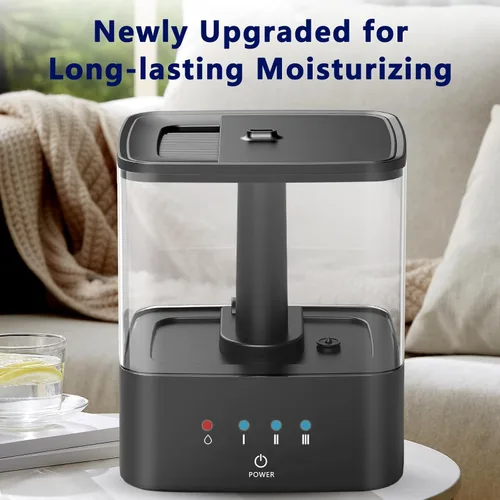 Miniatura 5 de KZF Humidificadores de llenado superior de 4 L para dormitorio y tiempo de funcionamiento de 60 horas, humidificador de niebla fría, 3 niveles