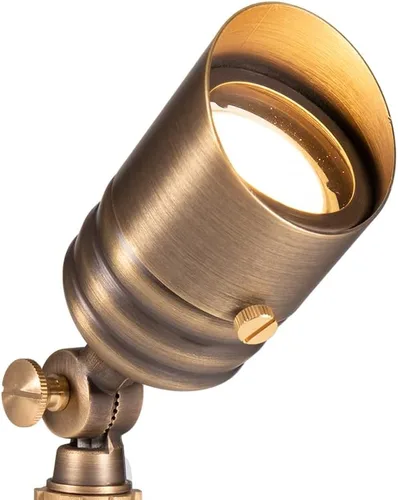 Miniatura 12 de VOLT Fat Boy - Foco exterior de cobre sólido de 12 V con bombilla LED MR16 de 5 W, 2700 K, luz blanca cálida (400 lúmenes) para iluminación de bajo