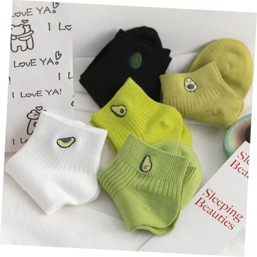 Miniatura 9 de USHOBE 4 Pairs Fashion Short Socks Lip Gloss for Girls Womens Socks Hosiery Girl Socks Short Ankle Socks Women