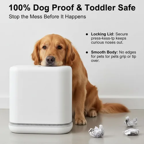 Miniatura 11 de MOPALL Cubo de basura a prueba de perros con tapa, cubo de basura delgado de baño de 3.3 galones con cubo interior, se adapta a bolsas estándar de 4