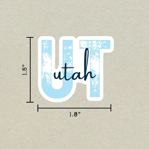 Miniatura 2 de Adhesivo de viaje del estado de Utah, varios colores, código del estado de UT, vinilo para laptop botella de agua, planificador de diario Places