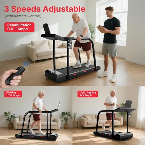 Miniatura 5 de Yesoul Walking Treadmill for Seniors with Long Handrails – 4 Major Safety Protections, Emergency Stop Button, Treadmill for Home 300 lbs Capacity