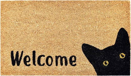 Calloway Mills AZ105001729 Alfombra Kitty Korner, 17 x 29 pulgadas, color natural/negro
