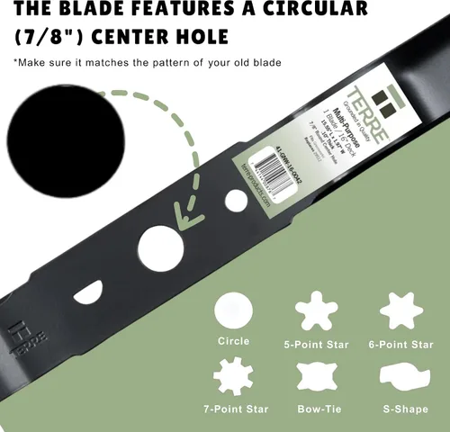 Miniatura 4 de Terre Products - Cuchilla para cortacésped estándar individual, cubierta de 16 pulgadas, compatible con Greenworks 25322, 25142, repuesto para 29512