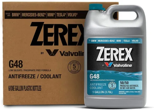 Valvoline Zerex G48 - Anticongelante/refrigerante listo para usar 50/50 sin silicato/fosfato de bajo contenido, 1 GA, caja de 6