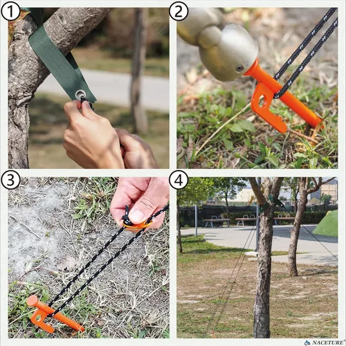 Miniatura 3 de Kit de estaca para árboles, estacas y soportes resistentes para árboles inclinados, estaca de metal para enderezar con 3 estacas para árboles