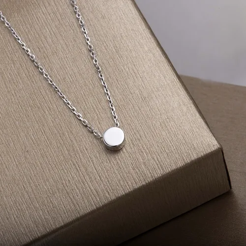 Miniatura 2 de S.Leaf collar de círculo pequeño, de plata esterlina, para mujer