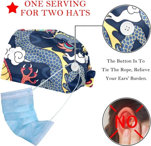 Miniatura 2 de LWSHUNYI Gorras de trabajo para mujer, 2 unidades, para pintura de fútbol, turbante, unisex, talla única