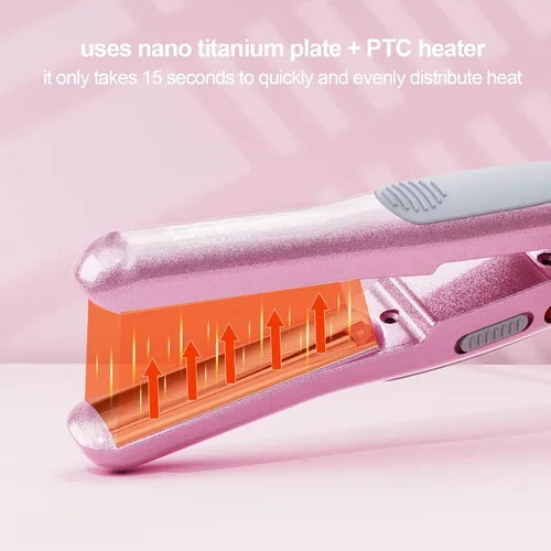 Miniatura 2 de DAN Technology, Plancha de pelo pequeña para cabello corto, mini plancha de pelo de 1/2 pulgada, plancha plana de viaje de doble voltaje, placas