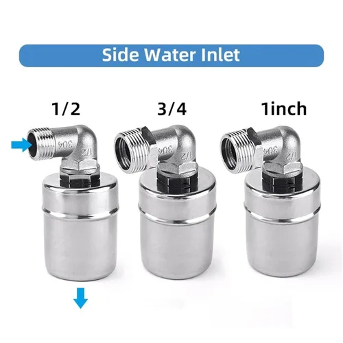 Miniatura 4 de Float Valve Automatic Water Level Control 1/2" 3/4" 1Inch 304 Stainless Steel Floating Installed Inside for Tower Tank(3/4",Side Water Inlet)