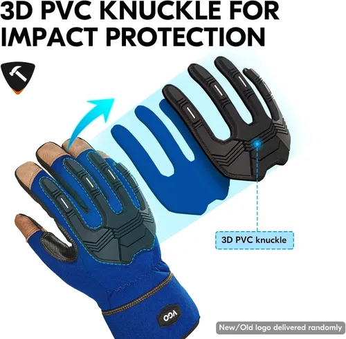 Miniatura 3 de Vgo... Winter Work Gloves Men,Leather Work Gloves,Anti-vibration,Mechanics Gloves,Abrasion Resistance
