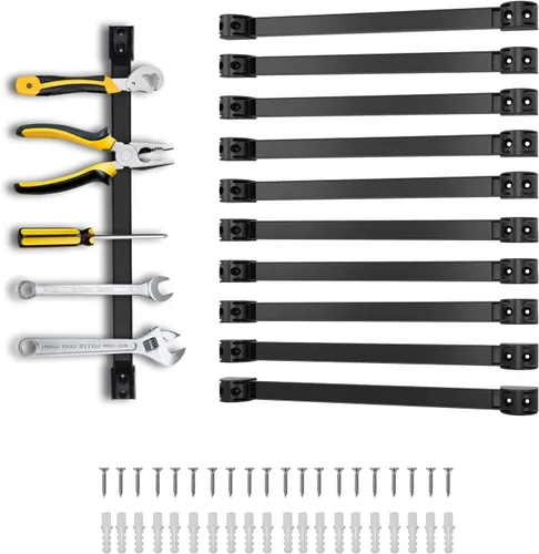 Miniatura 11 de Paquete de 5 soportes magnéticos para herramientas, tiras magnéticas, barra magnética con revestimiento de PVC para organizador de herramientas