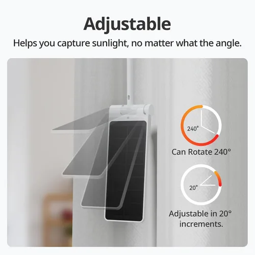 Miniatura 4 de SwitchBot Cargador de panel solar para cortina 3 - Mejora de rendimiento, fácil de usar, admite carga con poca luz, panel solar inteligente
