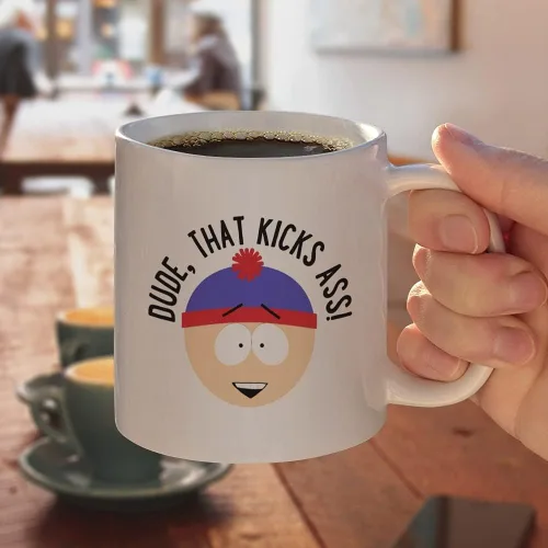 Miniatura 4 de South Park Stan That Kicks A** - Taza de café de cerámica, novedosa taza de regalo para café, té y bebidas calientes, 11 onzas, color blanco