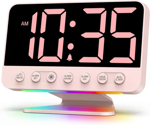 Miniatura 12 de Odokee Despertadores digitales para dormitorios: atenuador de brillo número 5 en negrita, fácil de leer en toda la habitación, 5 sonidos de alarma