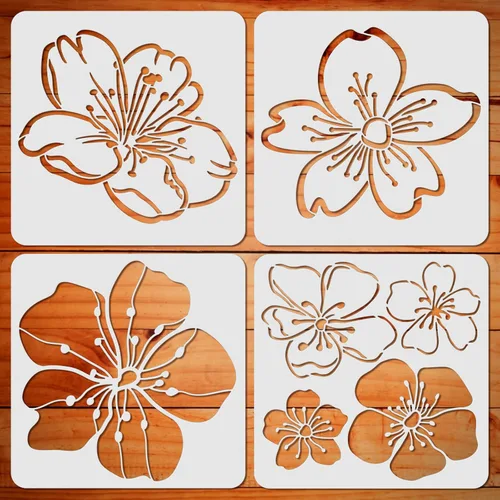 Miniatura 11 de ORIGACH 12 Piezas Plantilla de Borde de Flores, Plantilla de PET con Borde de Mandala Ornamentada para Pintura de Pared, Plantillas de Pintura