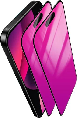 Miniatura 22 de Paquete de 2 protectores de pantalla de privacidad para iPhone 11 Pro Max/XS Max, vidrio templado antiespía, efecto espejo colorido degradado