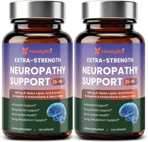 Miniatura 9 de Suplementos de neuropatía de ácido alfa lipoico – con 600 mg de ácido R-alfa lipoico, NAC, ALC, vitamina activa B12 B1 B2 B6, magnesio