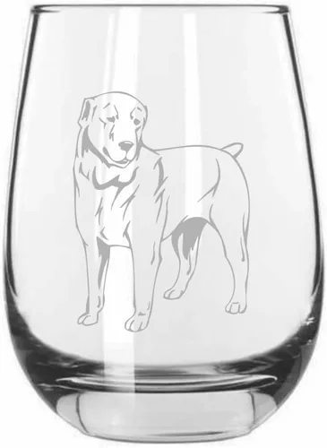 Miniatura 333 de Sakhalin Husky Dog - Copa de vino grabada personalizada de 15.25 onzas sin tallo