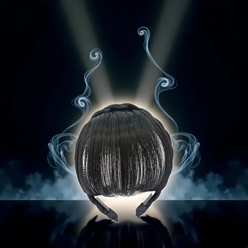 Miniatura 2 de Jowxsx Extensiones de cabello humano 100% negro, con clip, color negro medio, fleco con flequillo, con red agradable, flequillo plano natural