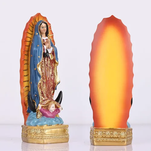Miniatura 5 de Estatuas de la Virgen de Guadalupe orenm, Estatua de Nuestra Señora de Guadalupe de 8 Pulgadas en Color, Estatua de Resina de la Virgen María