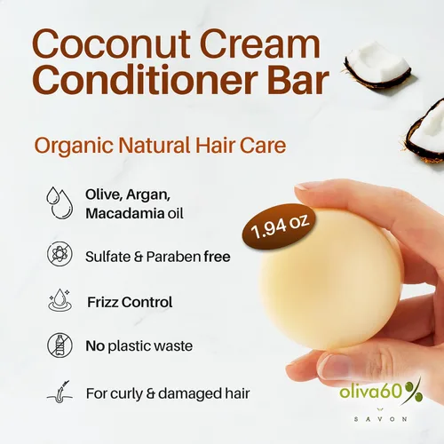 Miniatura 2 de Barra acondicionadora de crema de coco, cabello rizado, extra hidratante, cuidado del cabello, control del encrespamiento, oliva, argán, aceite