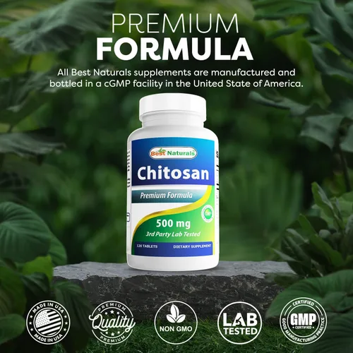 Miniatura 5 de Best Naturals- Quitosano- 500 mg- 120 Tabletas