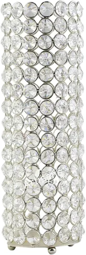 Jarrón de cristal – Florero cilíndrico alto para centros de mesa de boda, florero decorativo brillante para mesa de comedor, fiesta, aniversario y