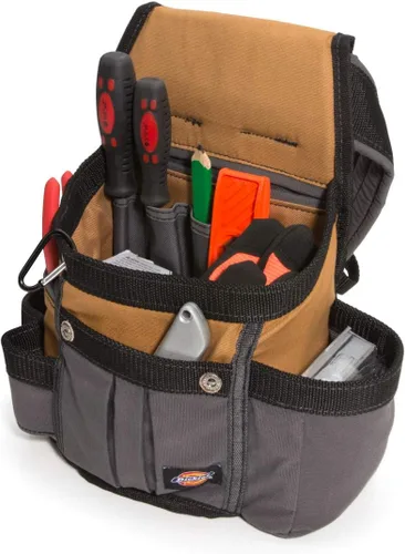 Miniatura 2 de Dickies Cinturón de herramientas acolchado de 8 bolsillos/Bolsa utilitaria, Cinturón ajustable de 3 pulgadas, Construcción de lona duradera, Canela
