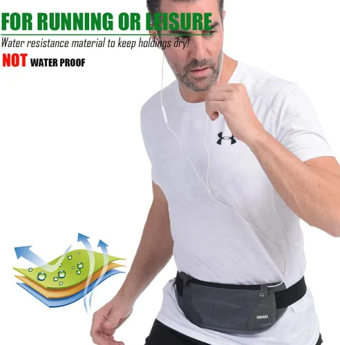Miniatura 7 de USHAKE Cinturón de Correr, Bolsa de Cintura Ultra Ligera sin Rebote para Hombre o Mujer, Cinturón de Fitness y Entrenamiento, Cinturón Deportivo Gris