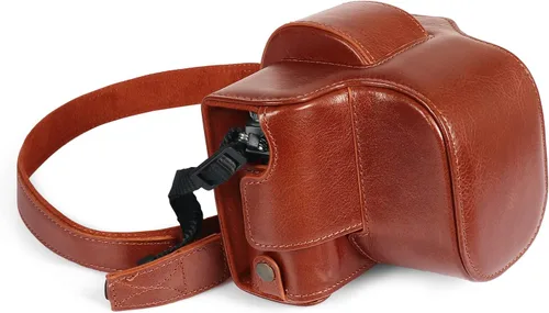 Miniatura 10 de MegaGear MG2010 Ever Ready - Funda de piel auténtica para cámara compatible con Nikon Z fc (0.630-1.969 in) - (negro)