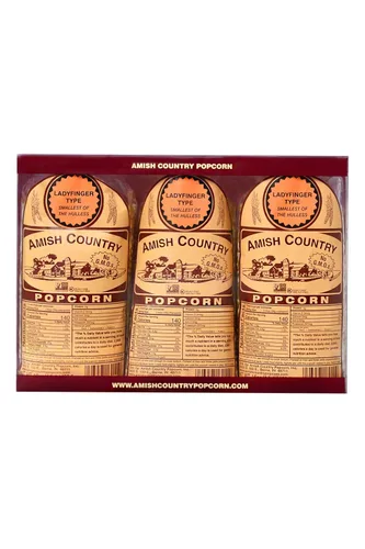 Miniatura 10 de Amish Country Popcorn Bolsa de 1 libra Granos de palomitas de maíz Ladyfinger A la antigua, sin OGM y sin gluten