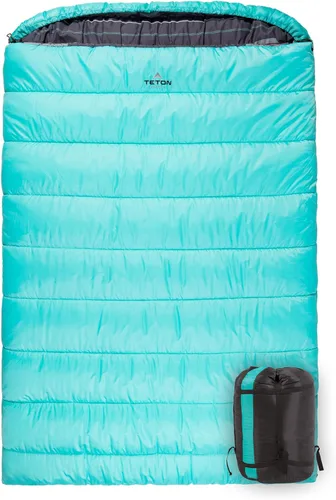 Miniatura 17 de Teton Mammoth - Saco de dormir doble tamaño Queen - Una bolsa cálida que toda la familia puede disfrutar, ideal para camping, caza y campamento Verde