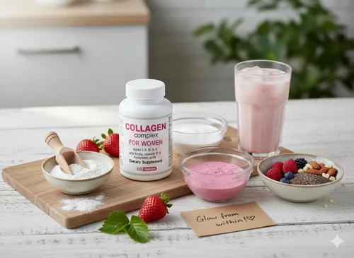 Miniatura 4 de Okian Cápsulas complejas multi de los péptidos del colágeno con la biotina, vitamina C, péptido hidrolizado de la proteína