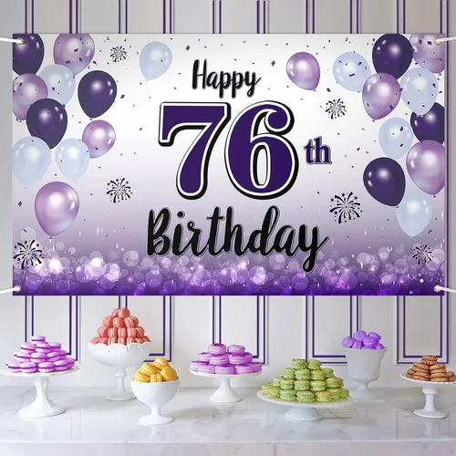 Miniatura 15 de Decoraciones de feliz cumpleaños 30, cartel grande de globo morado de 30 cumpleaños, suministros para fiesta de cumpleaños de 30 años. 30 (EE. UU.)