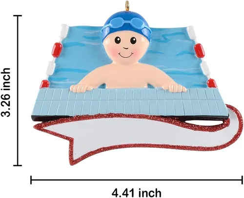 Miniatura 5 de Adorno de natación 2026 – Adorno de Navidad personalizado para nadador, adorno de niño nadador para árbol de Navidad, regalo de recuerdo de piscina