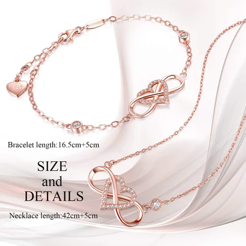 Miniatura 17 de BlingGem - Pulsera de plata esterlina 925, diseño de cruz, símbolo de buena fe, infinito clásico, religioso, multiuso, para mujer, adolescentes