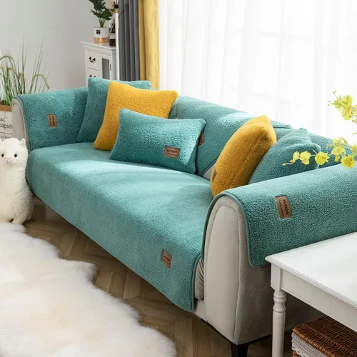 Miniatura 13 de vctops Paquete de 2 fundas de cojín decorativo de forro polar Sherpa de doble cara para sofá, cama y sillón, fundas de cojín de felpa suave y Azul