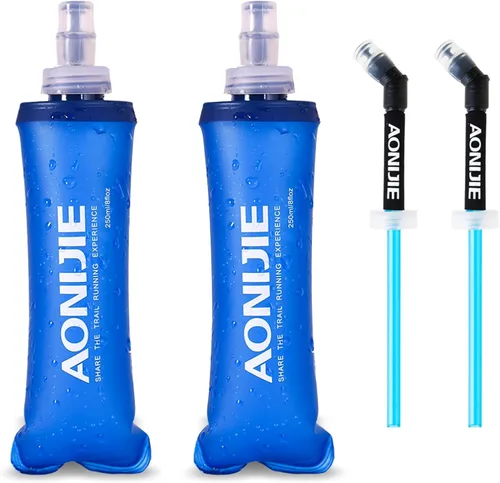 Miniatura 9 de TRIWONDER Botella de agua de mano para correr, Quick Grip Chill Botella de agua suave de mano de 17 onzas con correa de mano, paquete de Botella