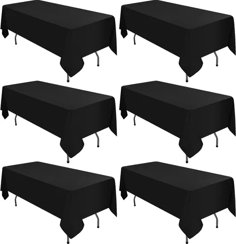 Miniatura 258 de Paquete de 10 manteles de poliéster de 60 x 102 pulgadas, manteles de poliéster beige para mesas rectangulares de 6 pies, resistentes a las manchas