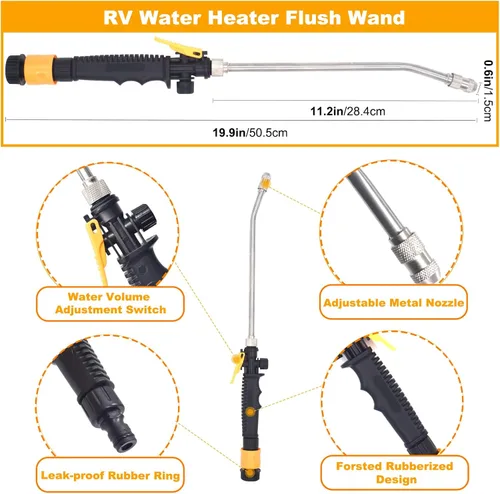 Miniatura 4 de Paquete de 5 varillas de ánodo para calentador de agua RV y enjuague de tanque de agua para autocaravana, 9.25 pulgadas de largo x 3/4 pulgadas
