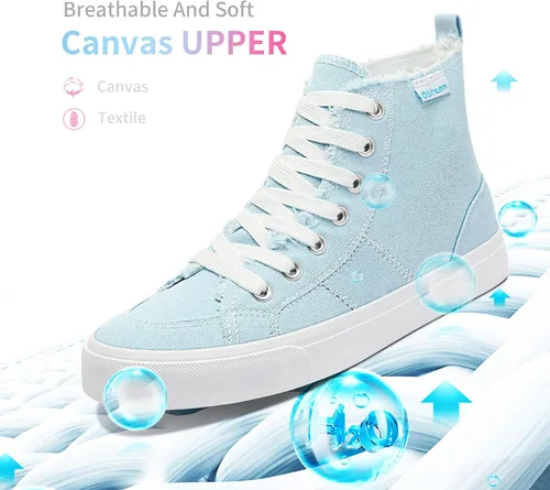 Miniatura 4 de Obtaom Zapatos de lona de alta calidad para mujerhombre para jugar a media pantorrilla, zapatillas de deporte de moda casuales con cordones de alta